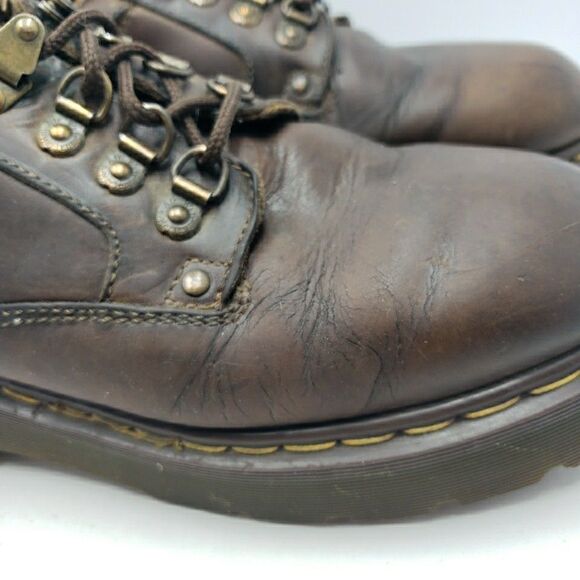 Dr. Martens England Made Mens 10 Brown Leather Air Wair Lug Sole Shoes VTG main image 8